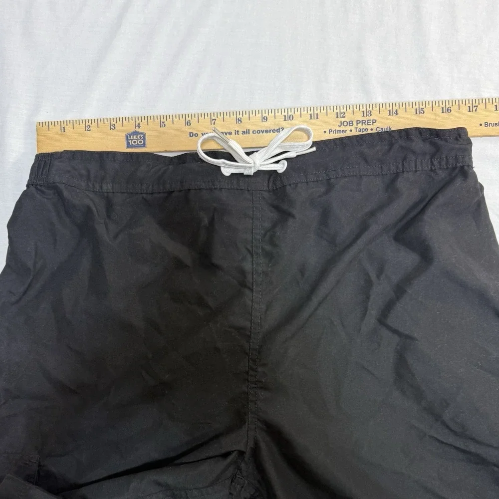 Disney Parks Swim Trunks Mens XL‎ Black Pocket Drawstring Polyester Inseam 9